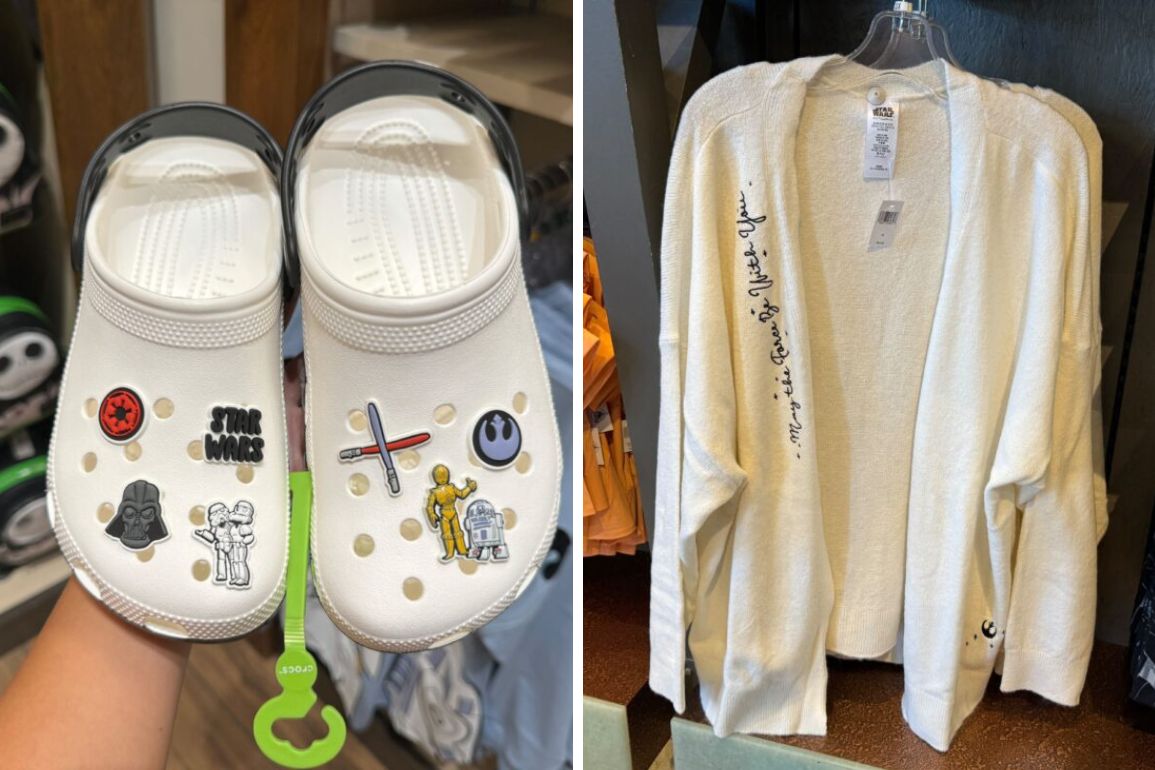 Star Wars Crocs and cardigan