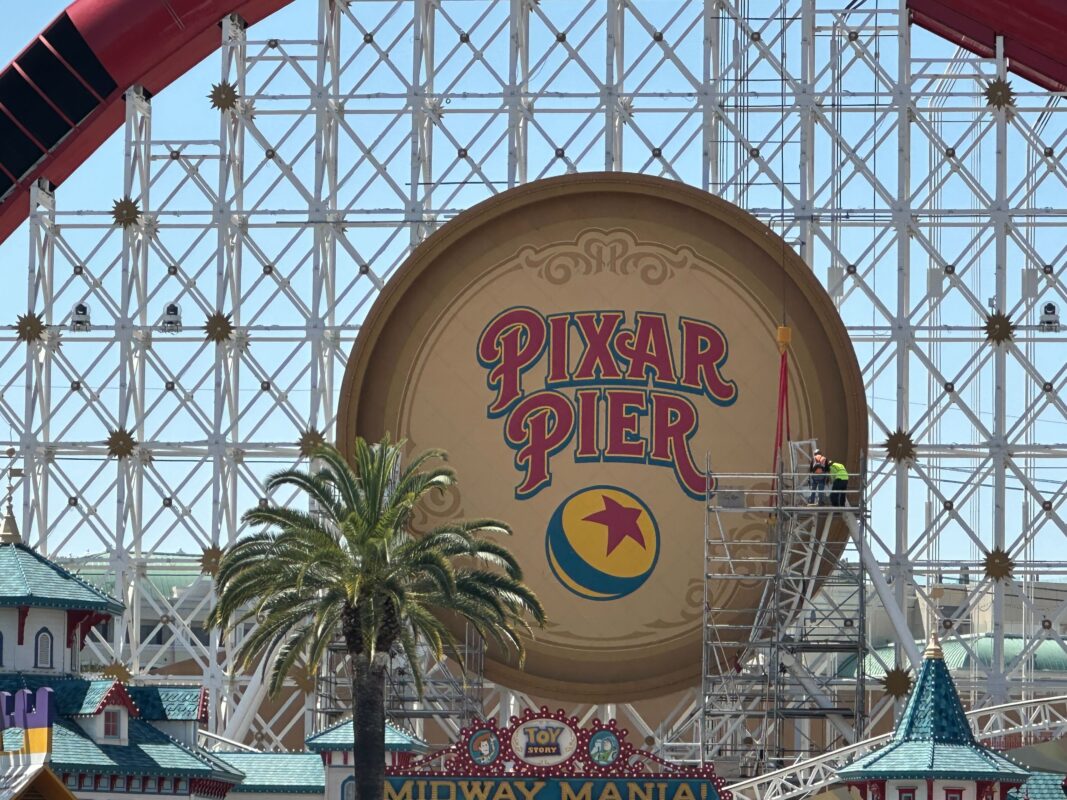 Scaffolding around Incredicoaster track pieces