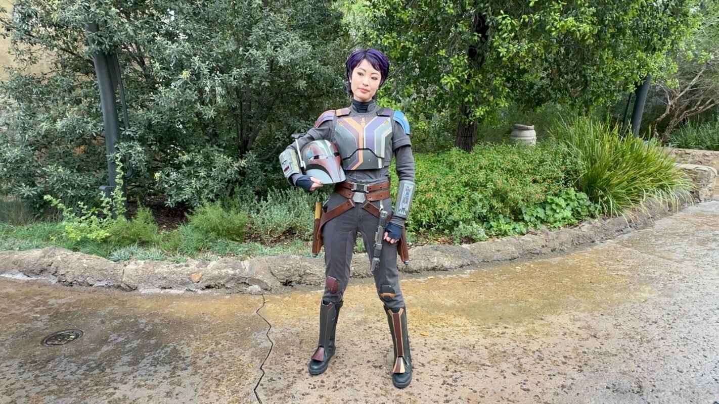 Sabine Wren poses in Star Wars: Galaxy's Edge