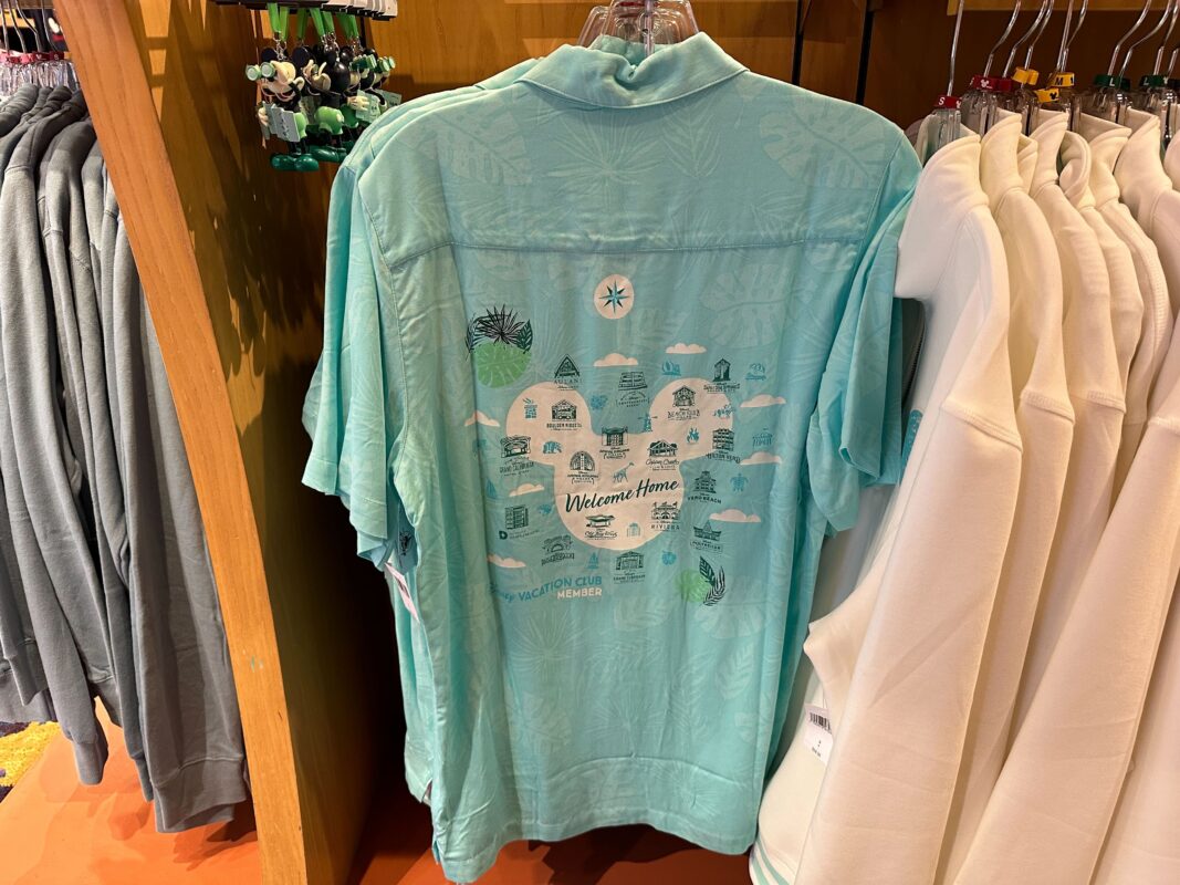 A view of the back of the button-up shirt.