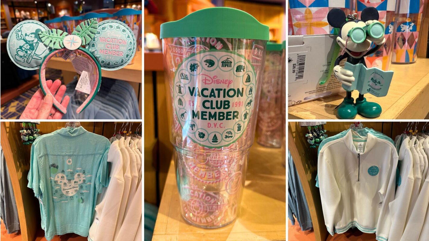 Disney Vacation Club merchandise collage