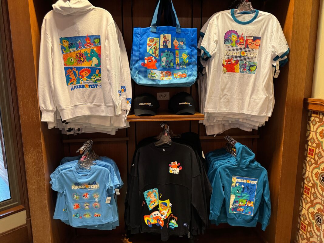 Pixar Fest merchandise displayed in Elias & Co.