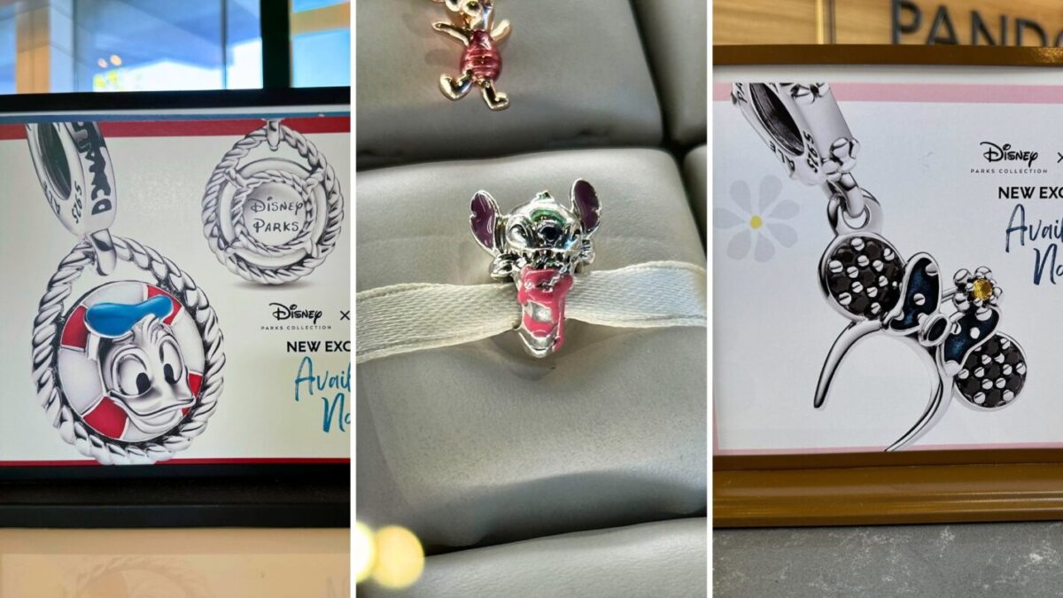 Donald, Stitch, and Minnie ears Pandora charms