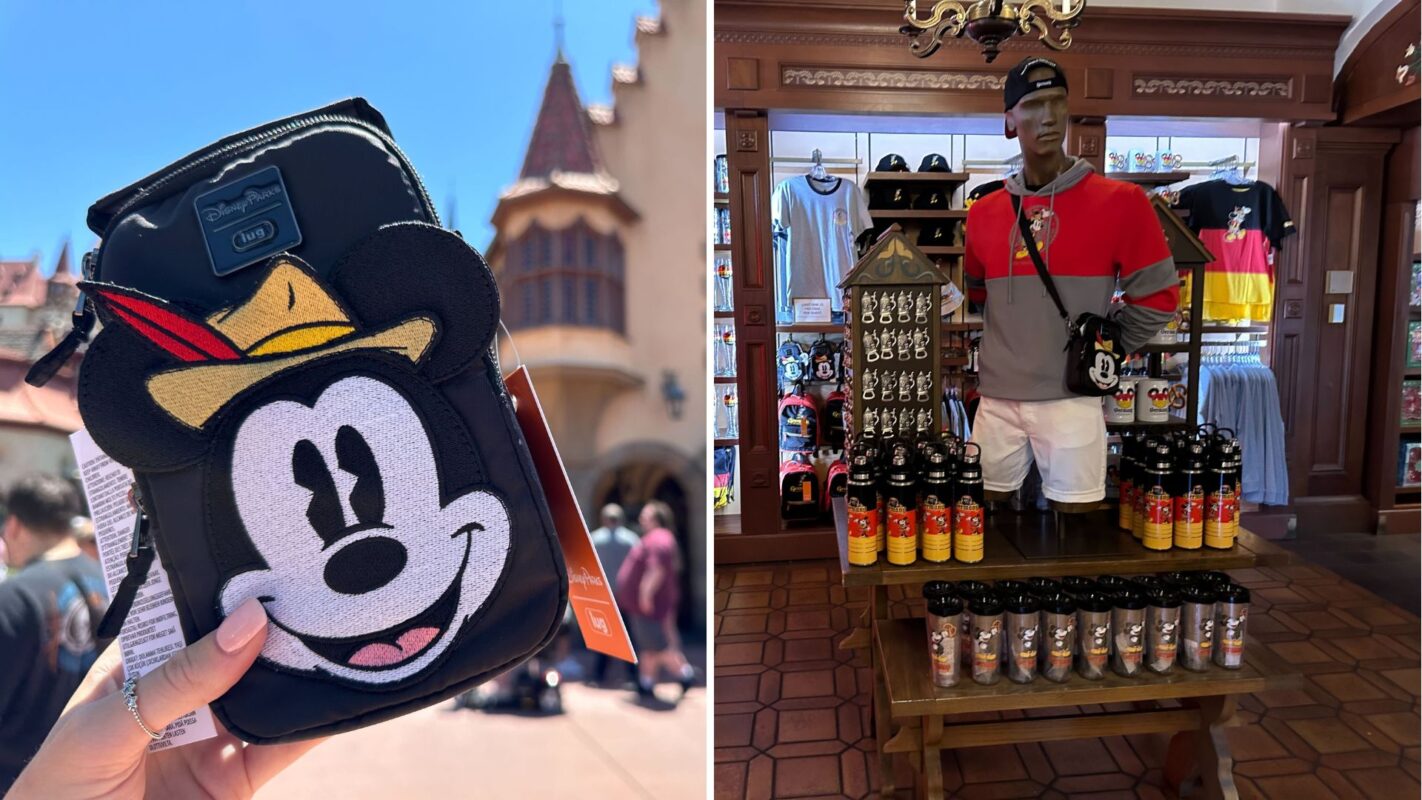 Mickey Lug bag and Germany Pavilion merch display