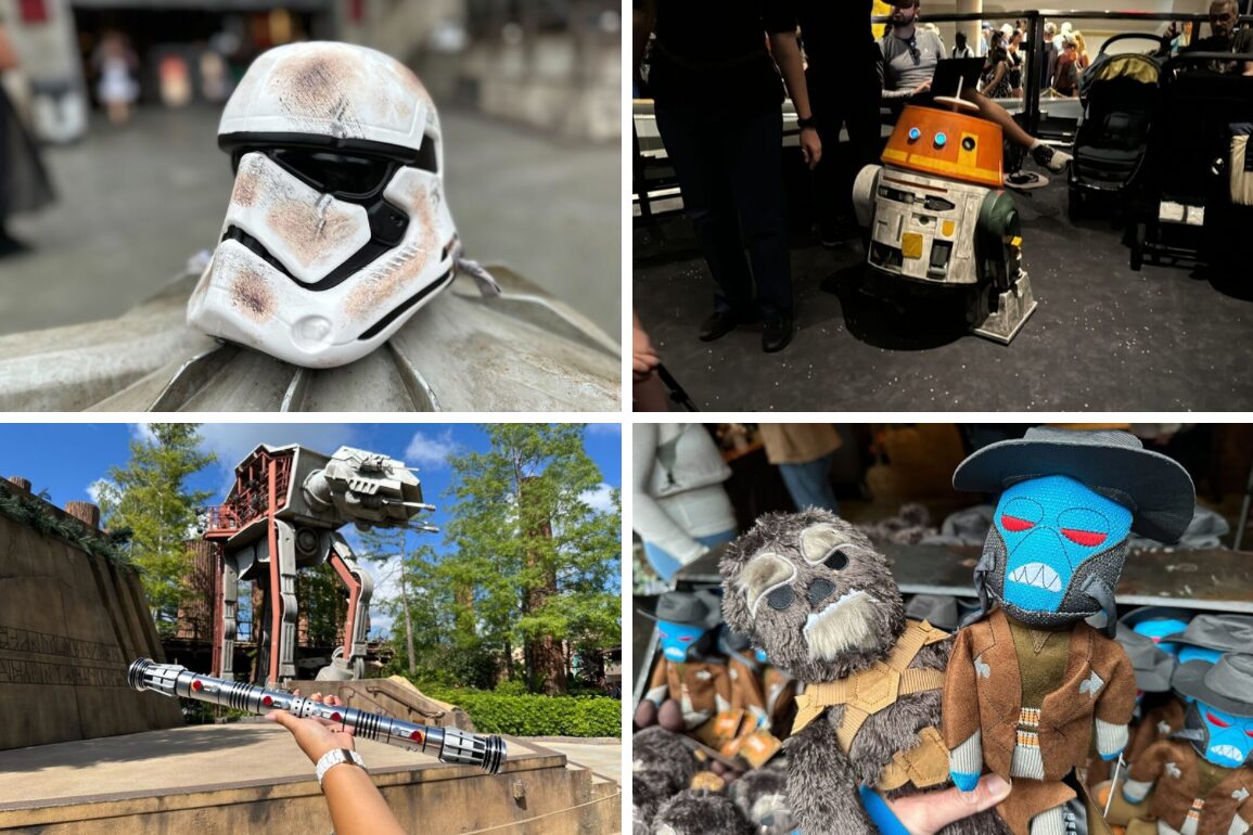 Daily recap of a collage featuring star wars-themed images with a stormtrooper helmet, an r2-d2 unit, a lightsaber with a dinosaur, and plush toys including a yoda figure.