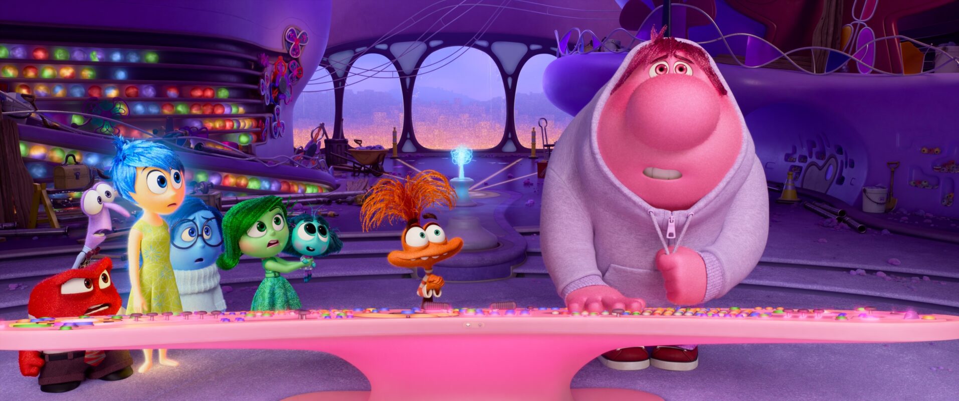 Colorful cartoon emotion characters in Inside Out 2