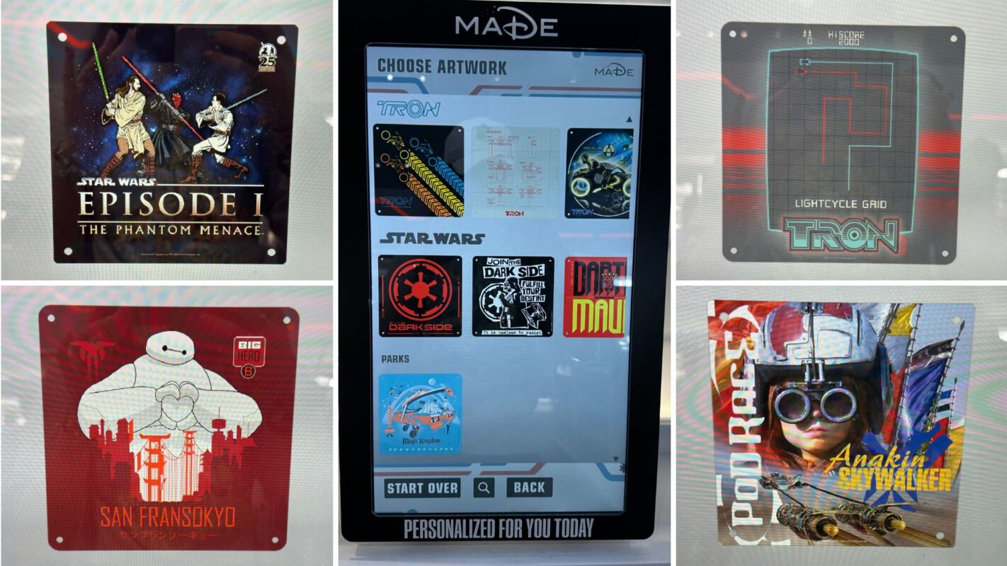 Collage of six images showcasing various star wars-themed graphic designs on electronic displays, including movie posters and video game interfaces.