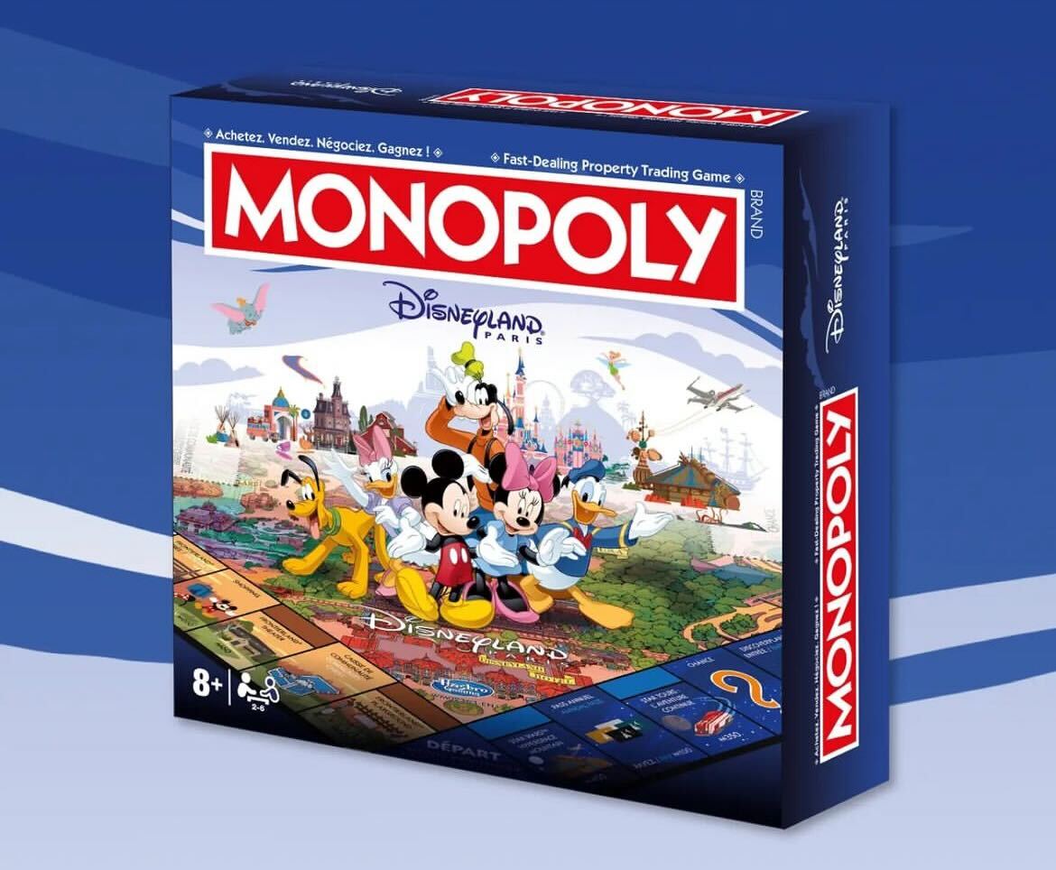 Exclusively featuring Disney characters like Mickey, Minnie, Goofy, and Donald, the Monopoly Disneyland Paris Edition box brings the magic of colorful attractions to a themed board.