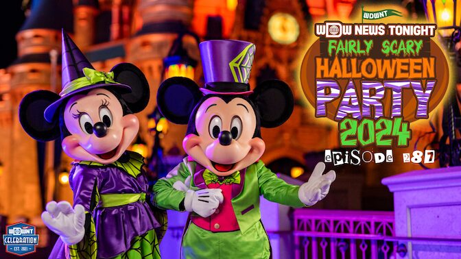 Minnie and Mickey Mouse, all decked out in their spooktacular Halloween costumes, delighted guests at the themed party event featured by WDW News Tonight.