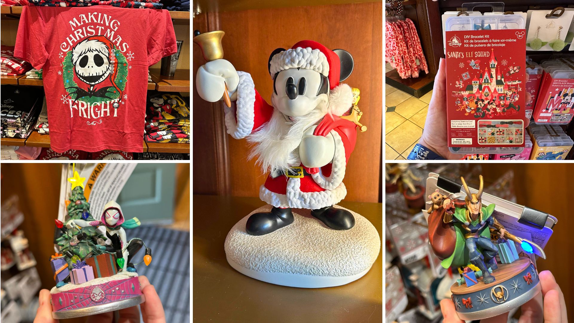 A collage of different figurines.