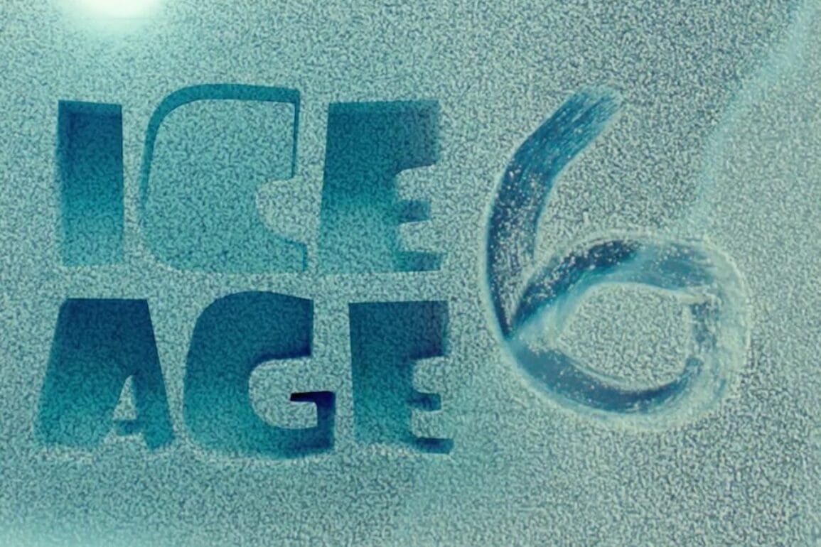 Text reads "Ice Age 6" carved into a frosty surface.