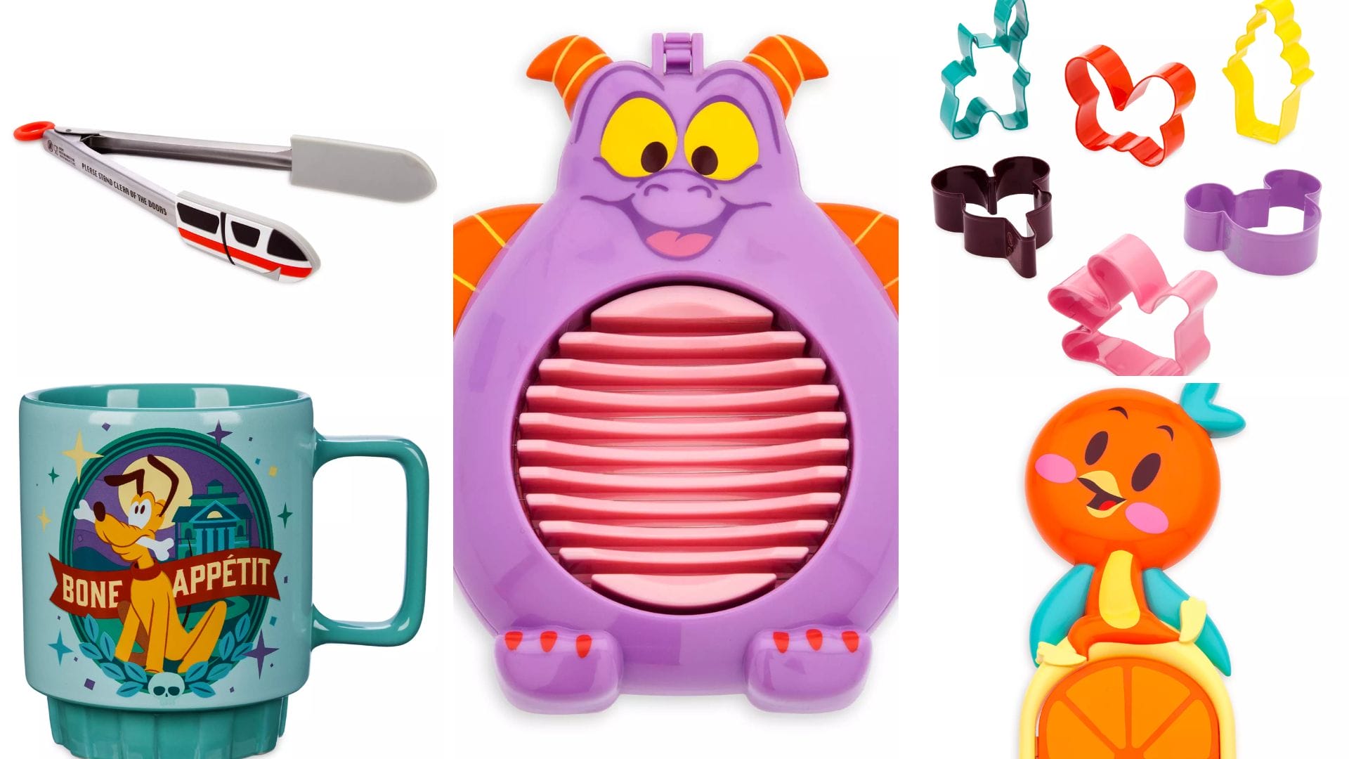 Discover a collection of kitchen items featuring beloved cartoon characters. From Mickey & Minnie kitchenwares to uniquely fun tools like the Figment egg slicer, this lineup ensures a most magical kitchen experience with every meal.
