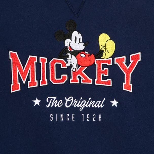 Logo of a cartoon mouse above red "Mickey" text, with "The Original" and "Since 1928" written below, on a navy background.