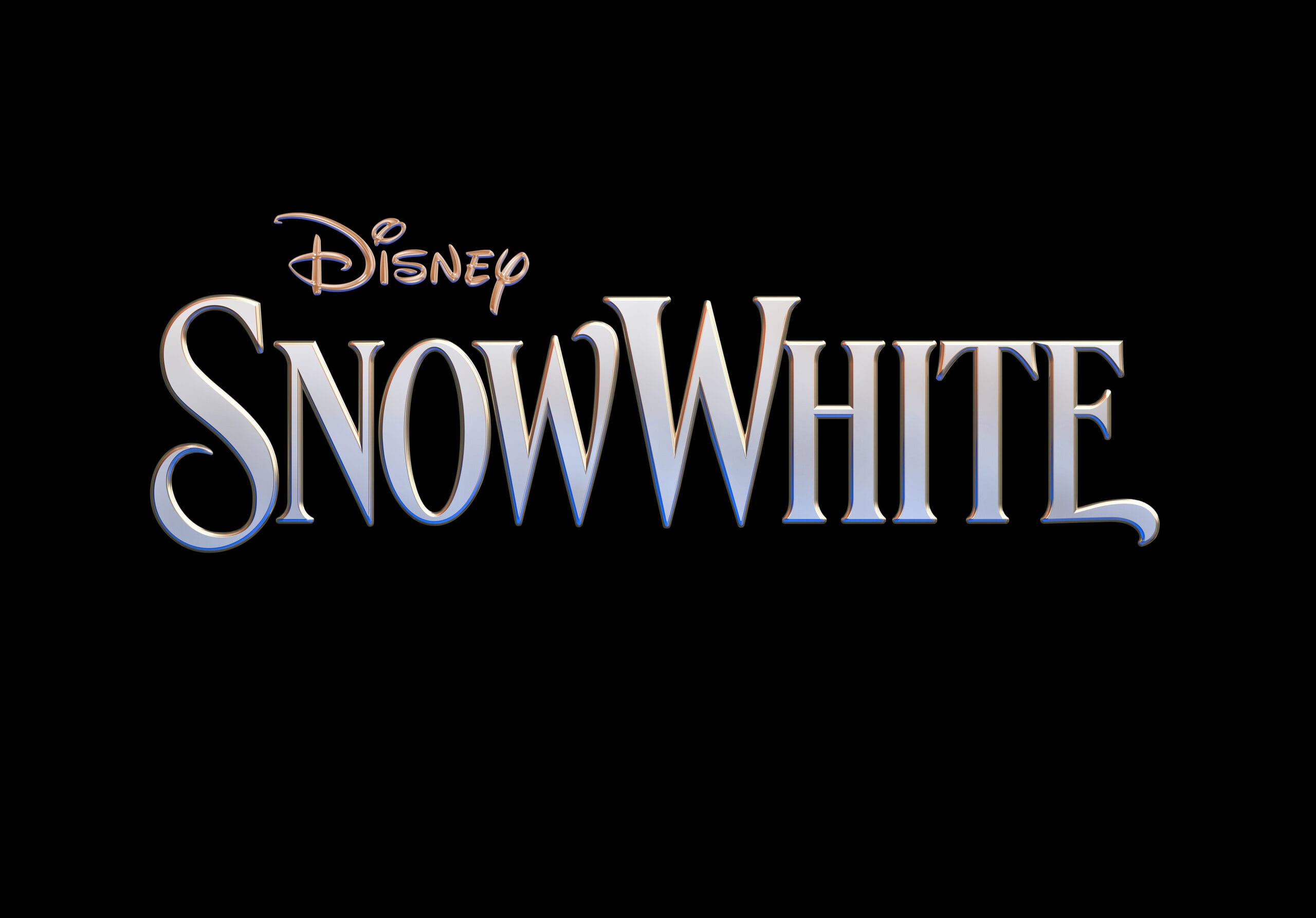 The image shows the Disney logo above the title "Snow White" on a black background.