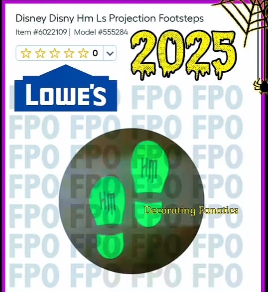 Discover the enchanting "Disney Disny Hm Ls Projection Footsteps" at Lowe's. These green glowing footprints, adorned with "Hm," promise to dazzle decorating fanatics in 2025. Rated 5 stars, they're a must-have for fans of magical decor transformations.