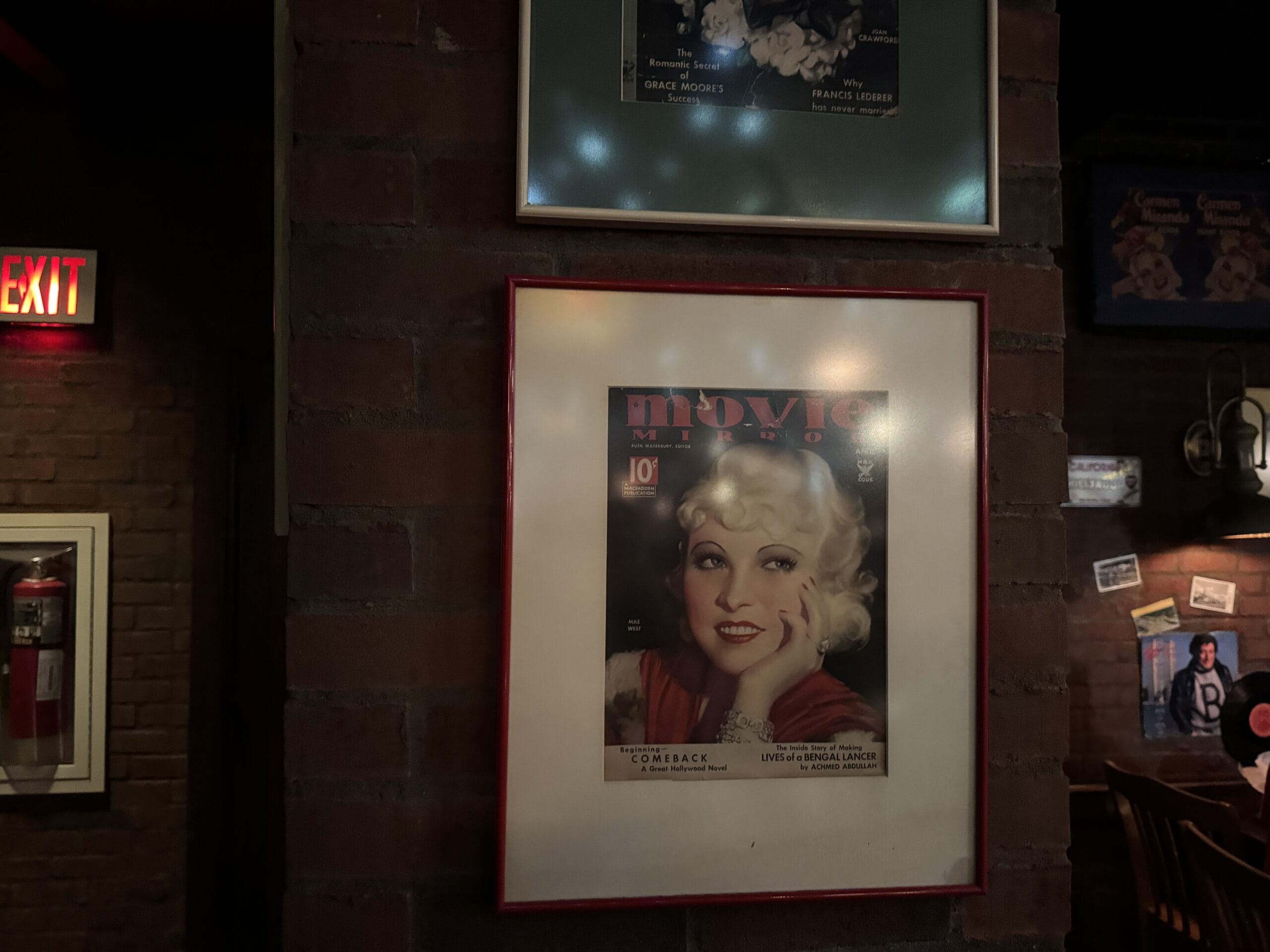 Framed vintage "Movie Mirror" magazine cover at Mama Melrose’s Ristorante Italiano in Disney's Hollywood Studios.