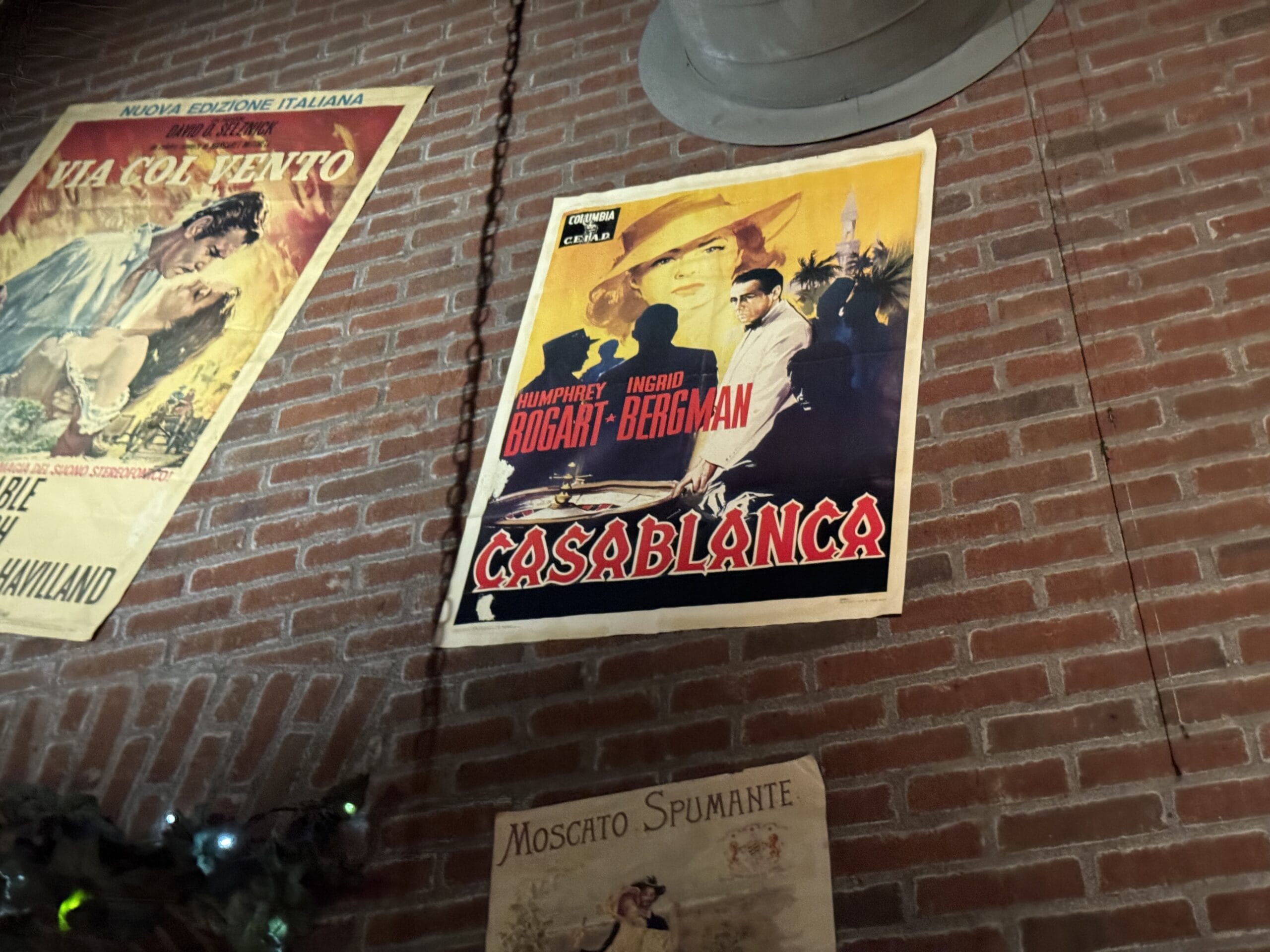 Poster of "Casablanca" with Bogart and Bergman on a brick wall at Disney's Hollywood Studios.