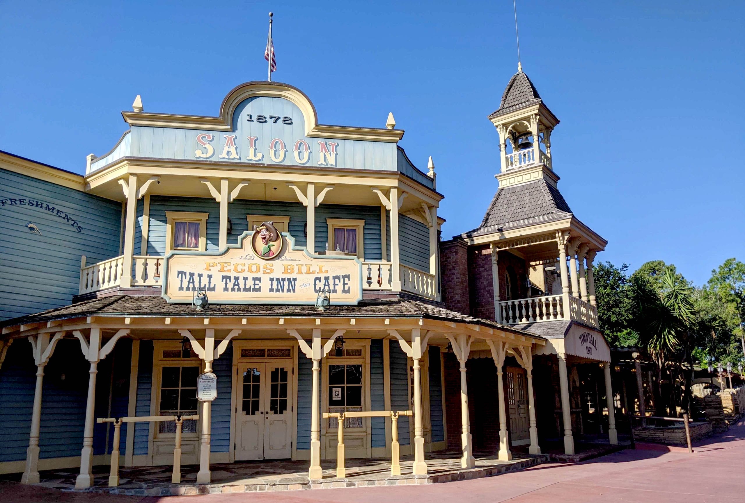 Western-style building in Frontierland Pecos Bill Tall Tale Inn Café