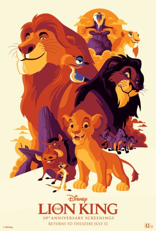 The Lion King 30th anniversary poster features Disney Characters on Pride Rock