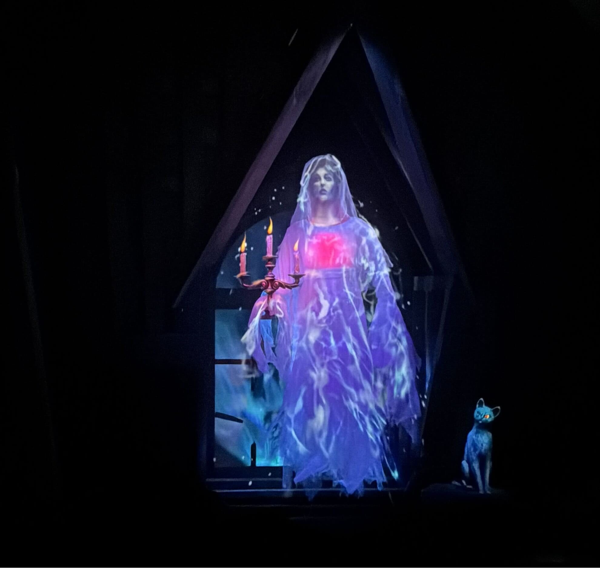 the bride in the attic scene in the haunted mansion 