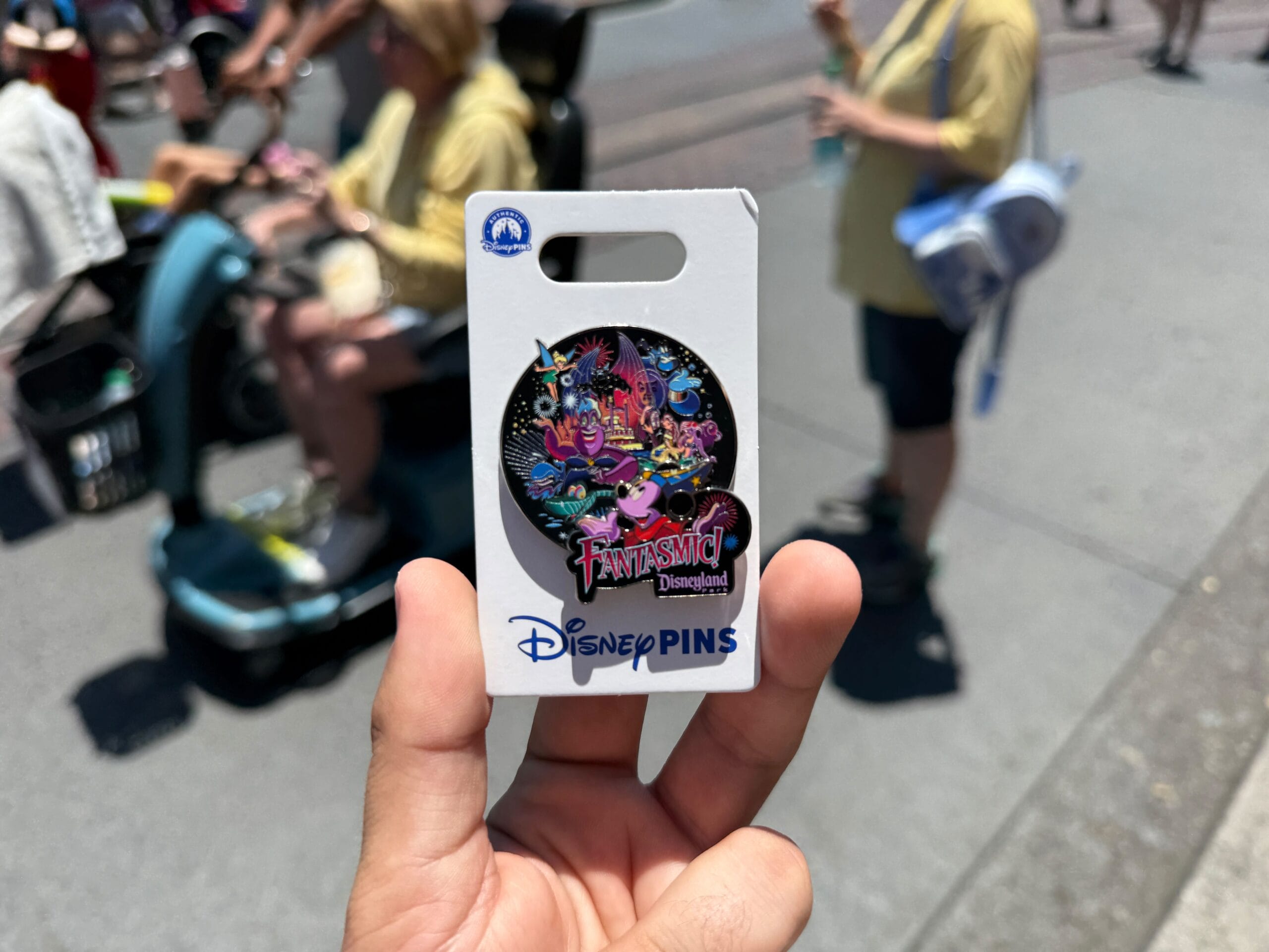 a newly released Fantasmic pin at Disneyland.