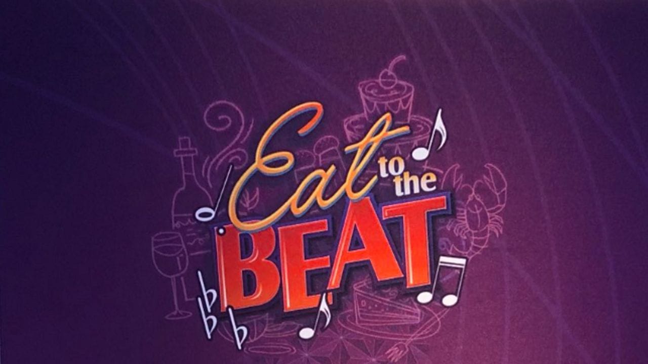 “Eat to the Beat” concert logo with musical notes and food illustrations on a purple background. Eat to the Beat 2025 concert logo with musical notes and food illustrations on a purple background.
