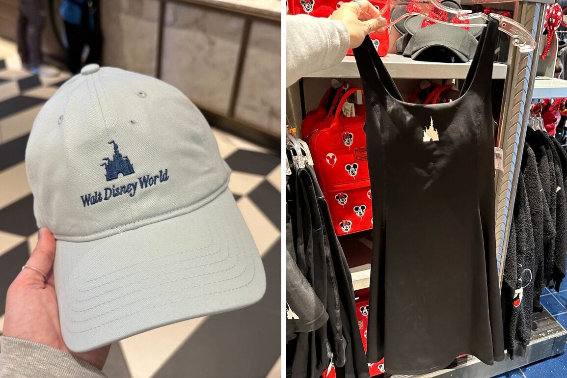 Disney Castle hat and dress for adults now available for purchase at Walt Disney World.
