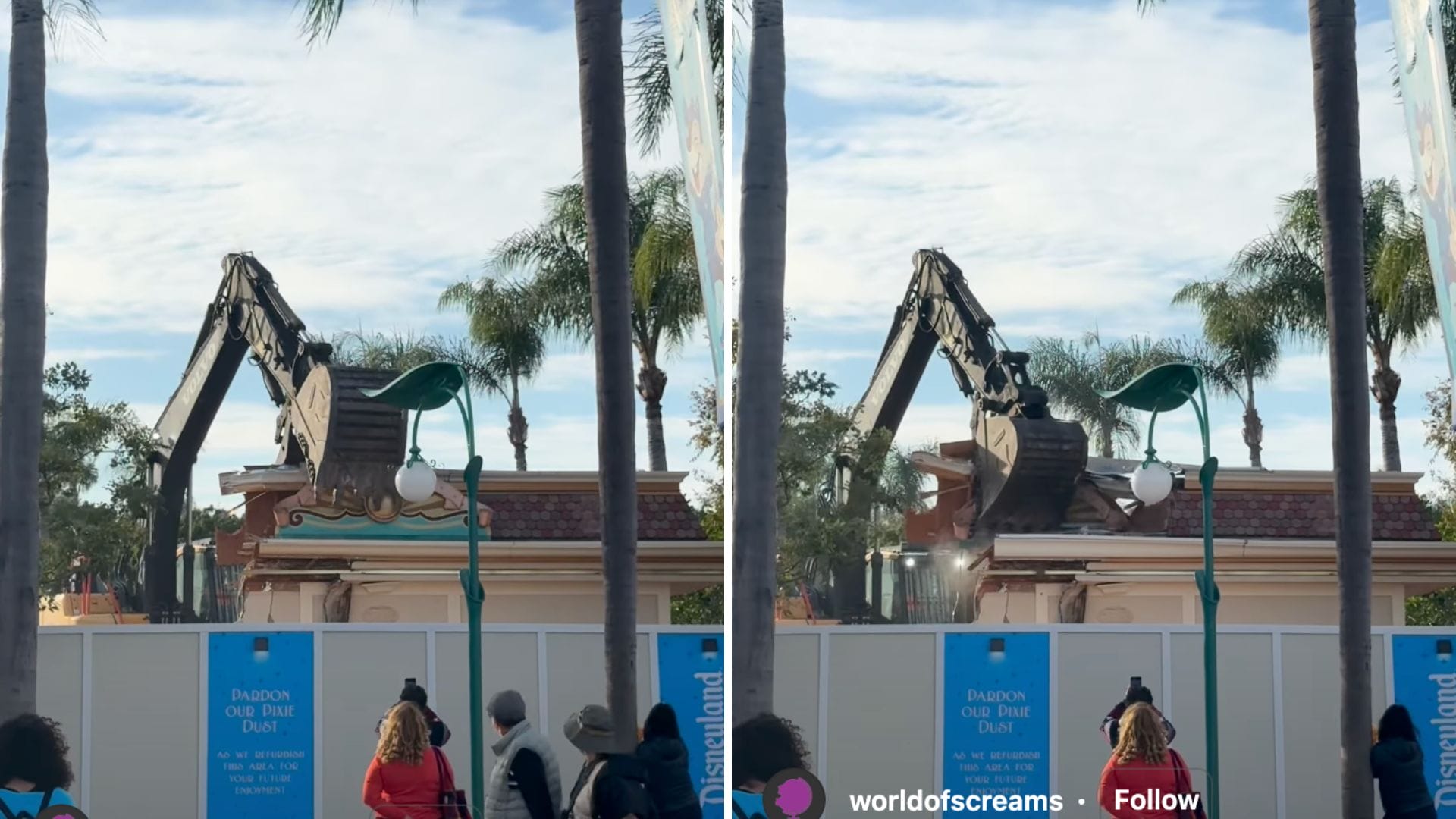 Disneyland Demolishing Ticket Booths in Front of Guests