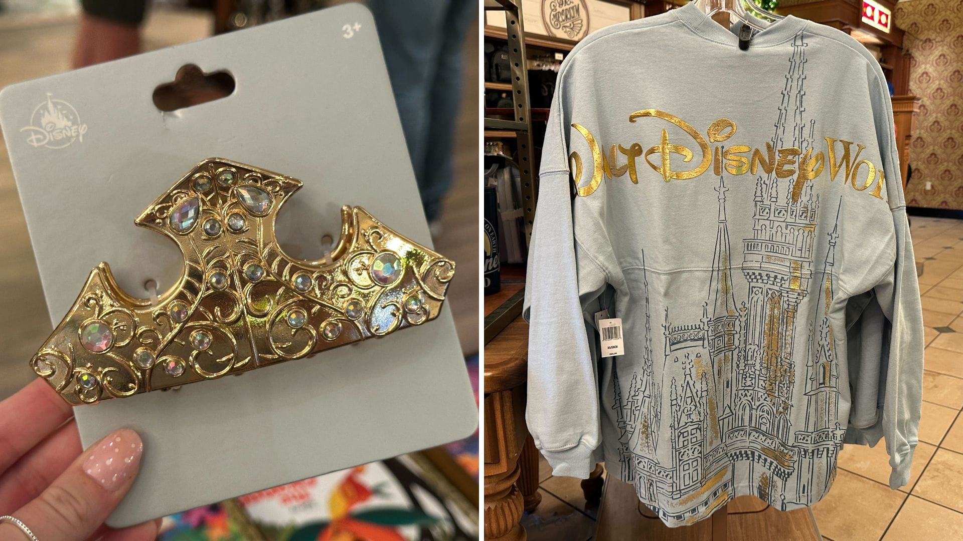 New Golden Crown Hair Clip, Castle Spirit Jersey at Walt Disney World