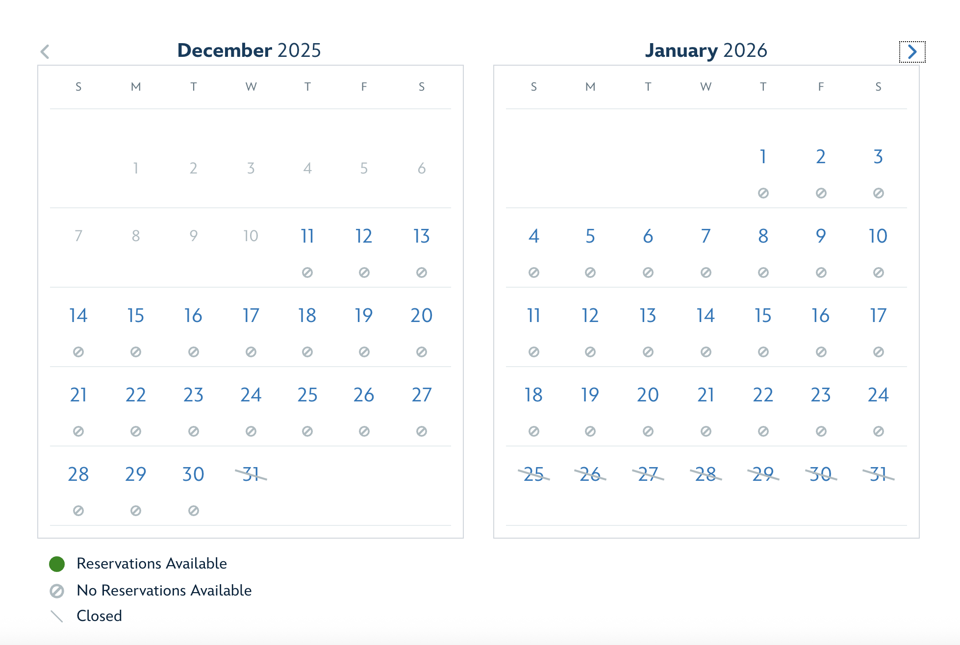 According to the reservations calendar, the GEO-82 Fireworks Experience at EPCOT will be closed for over two weeks beginning in late January.