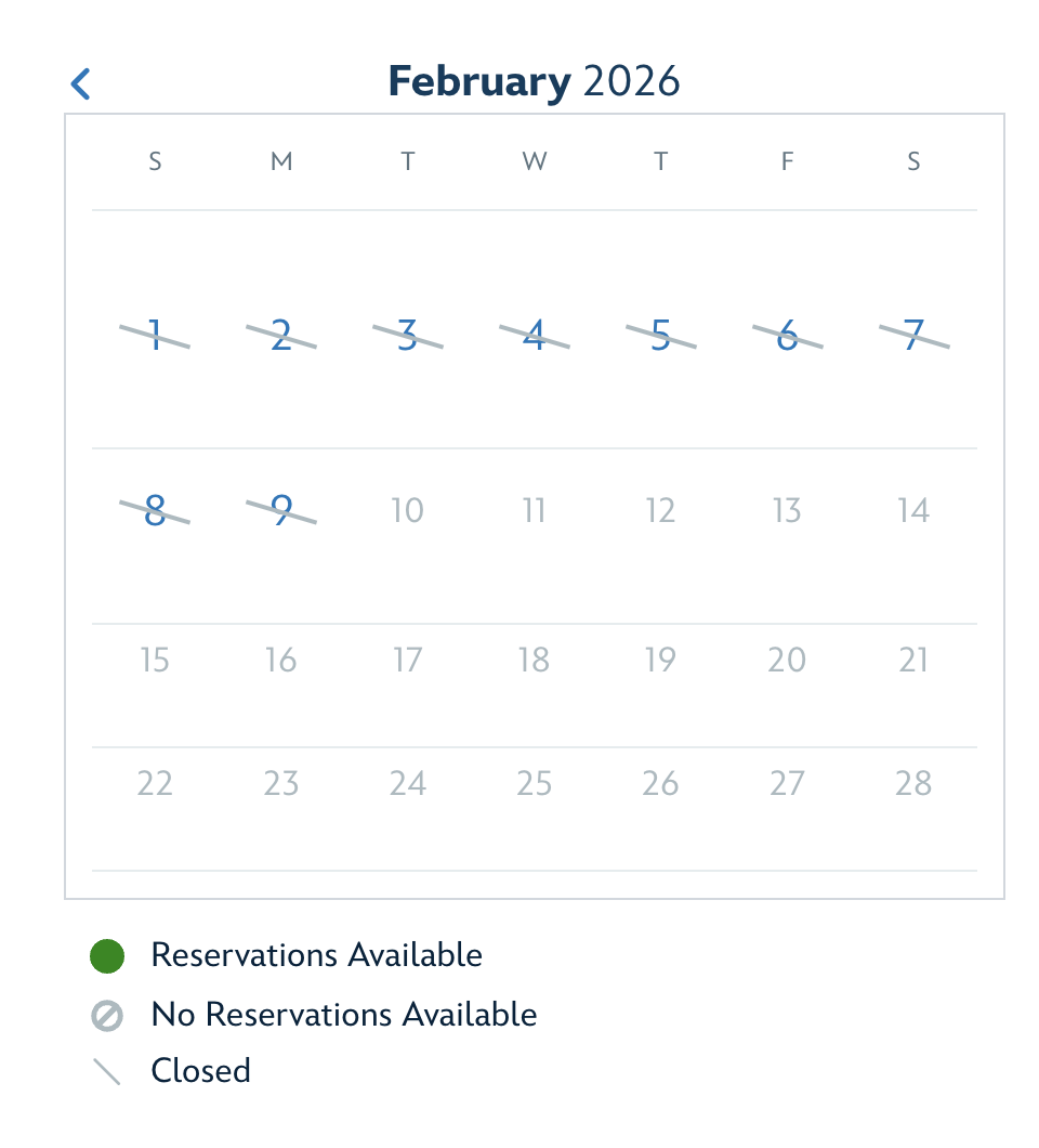 February 9 is the last date currently available on the reservations calendar, so we don't know if or when the fireworks dessert party will return.