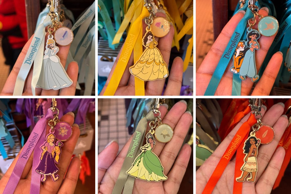 New Disney Princess keychains now available at the Disneyland Resort.