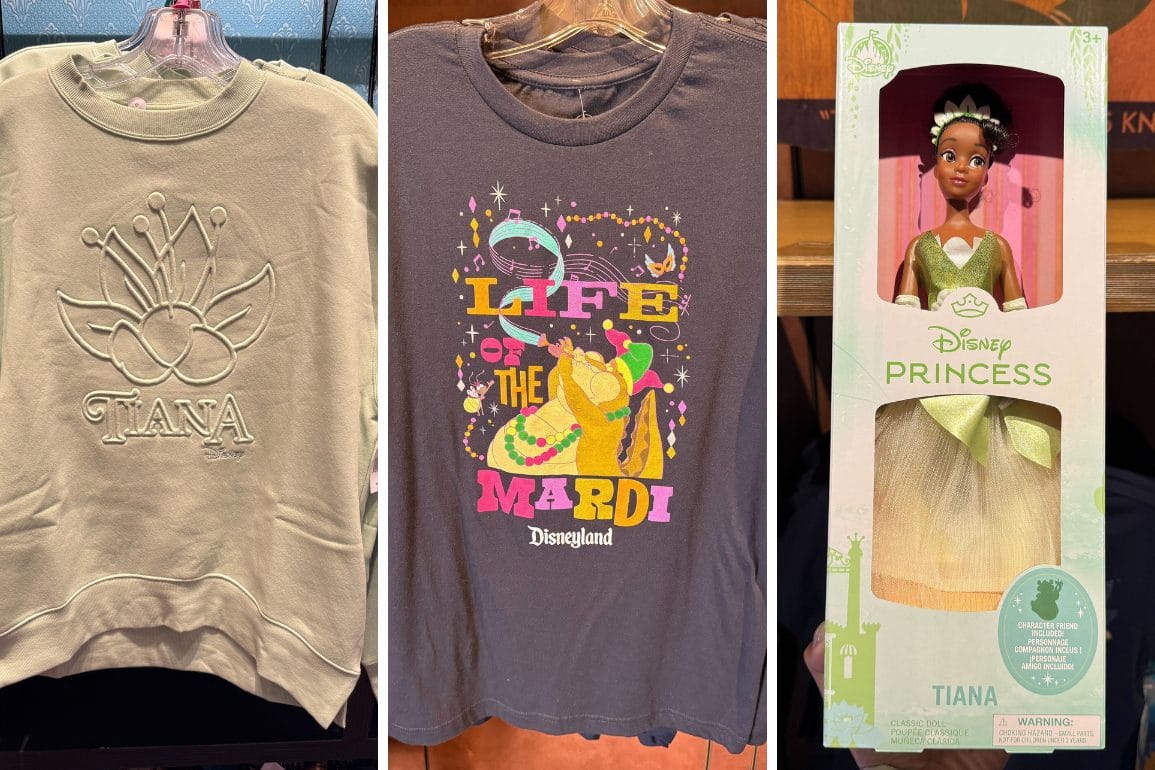 New 'Princess and the Frog' merchandise now available at Disneyland.