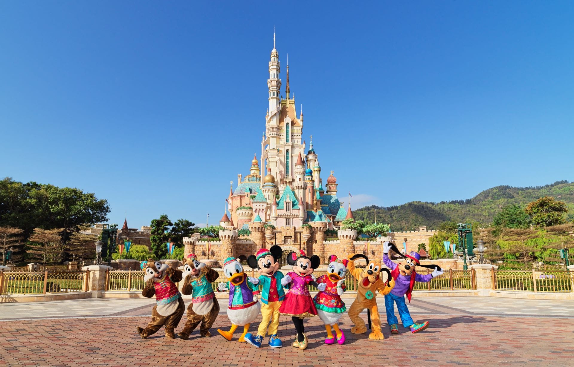 Mickey and Friends will appear in Chinese New Year outfits on Main Street, U.S.A.