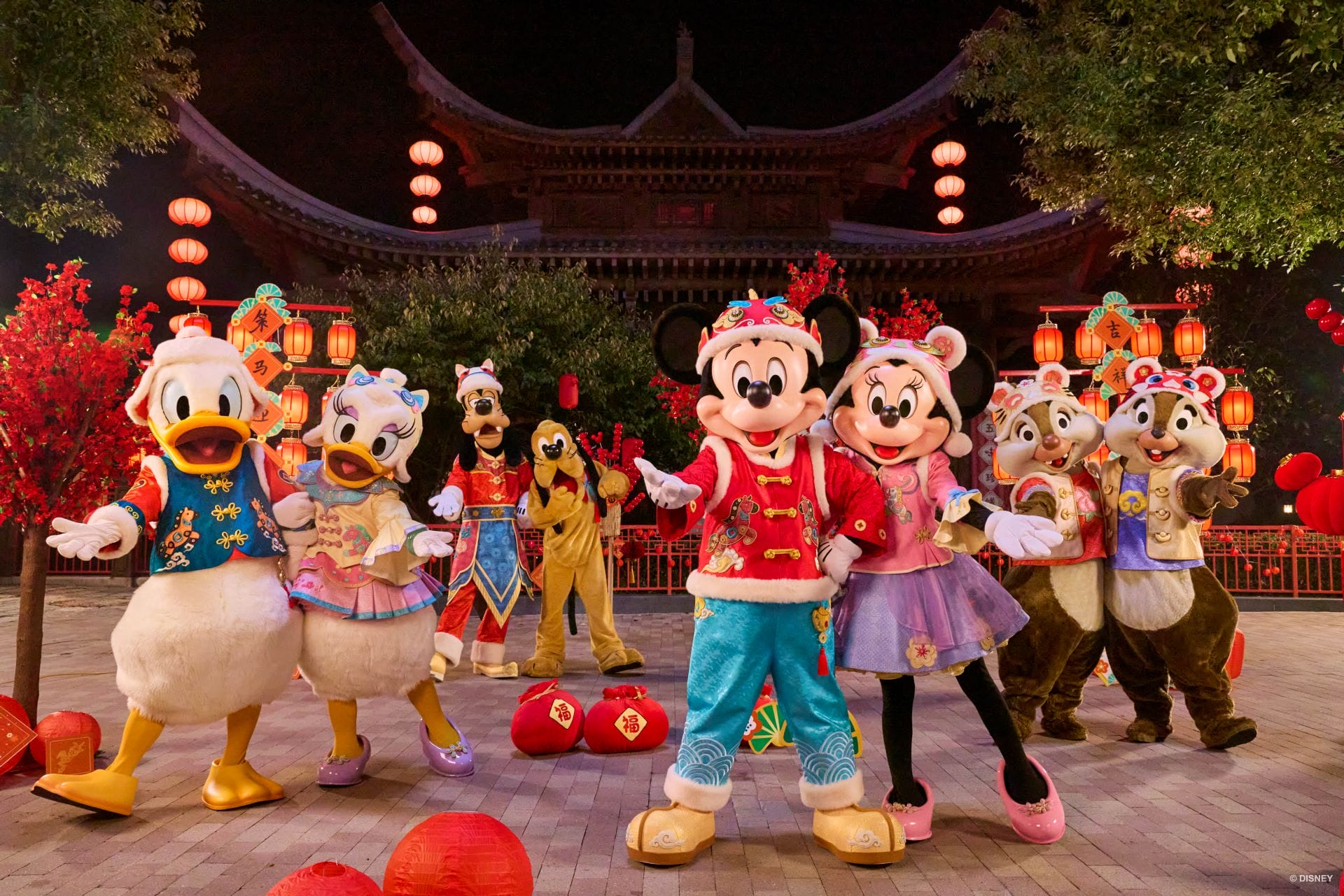 Shanghai Disney Resort will also introduce all-new Chinese New Year outfits for Mickey and Friends, featuring intricate horse motifs, gold ingot designs, and embroidered patterns symbolizing prosperity.