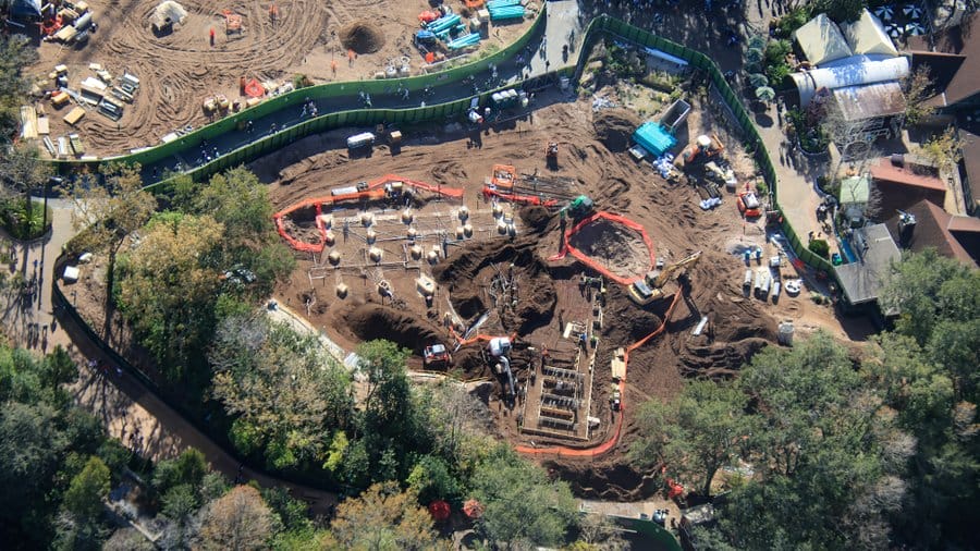 Aerial view of DinoLAnd USA construction.