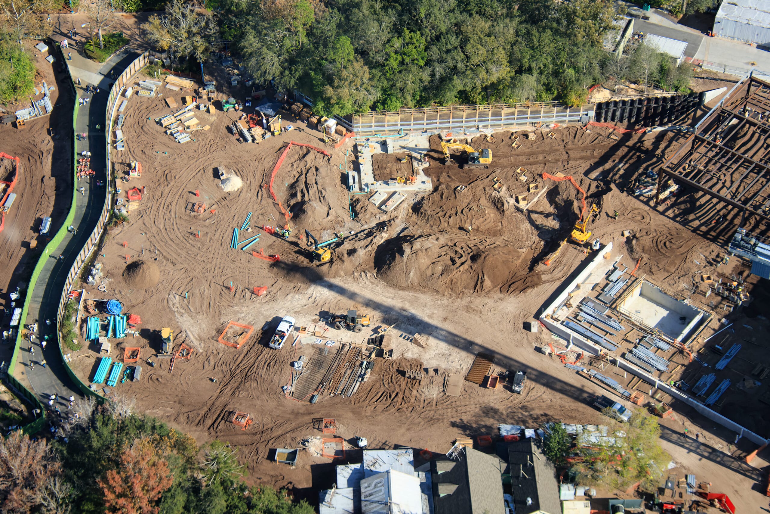 Aerial view of DinoLAnd USA construction.