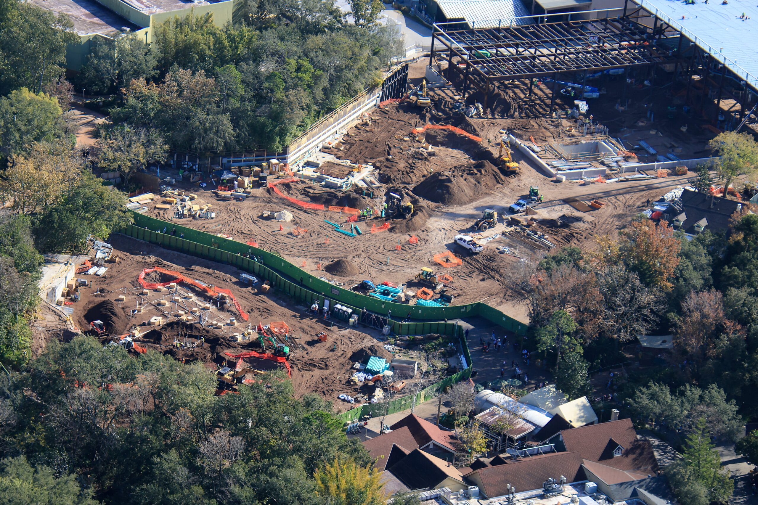 Aerial view of DinoLAnd USA construction.