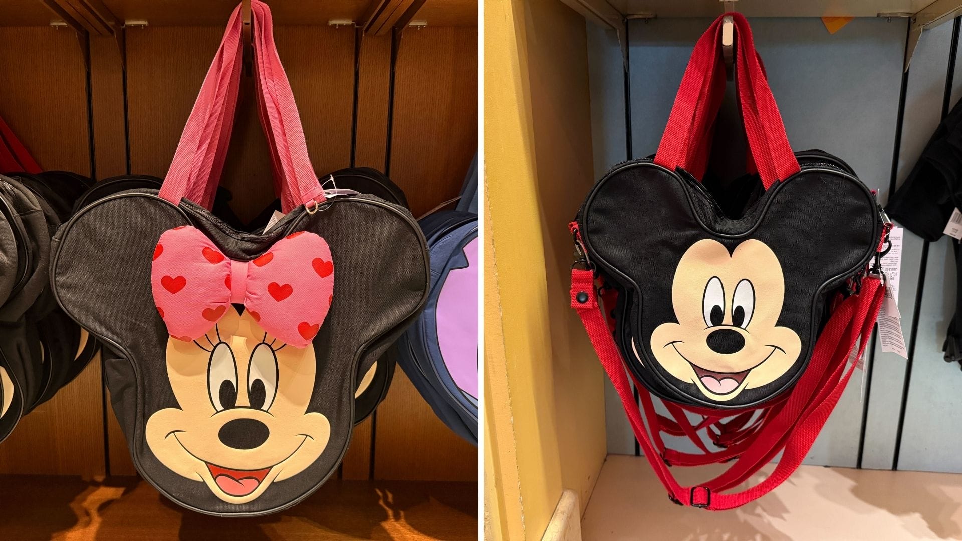 New Minnie Valentine's Day & Mini Mickey Big Face Tote Bags at Disneyland