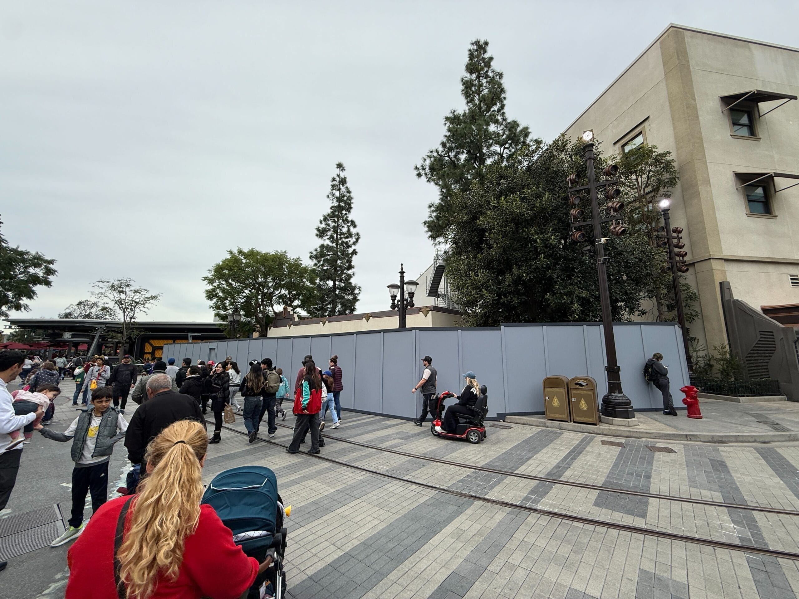 Construction Walls Up Around Former Tower of Terror FastPass Distribution Building