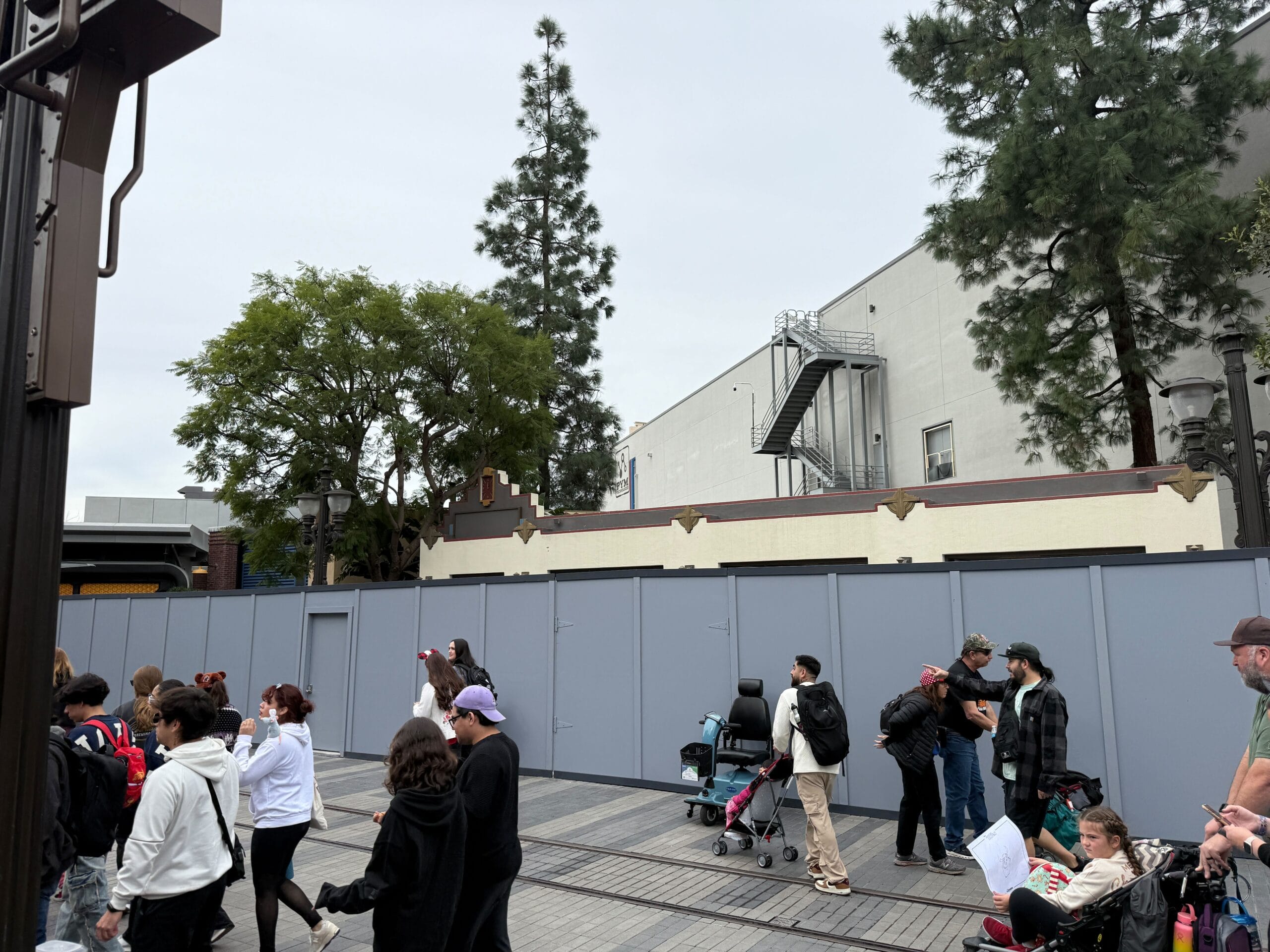 Construction Walls Up Around Former Tower of Terror FastPass Distribution Building