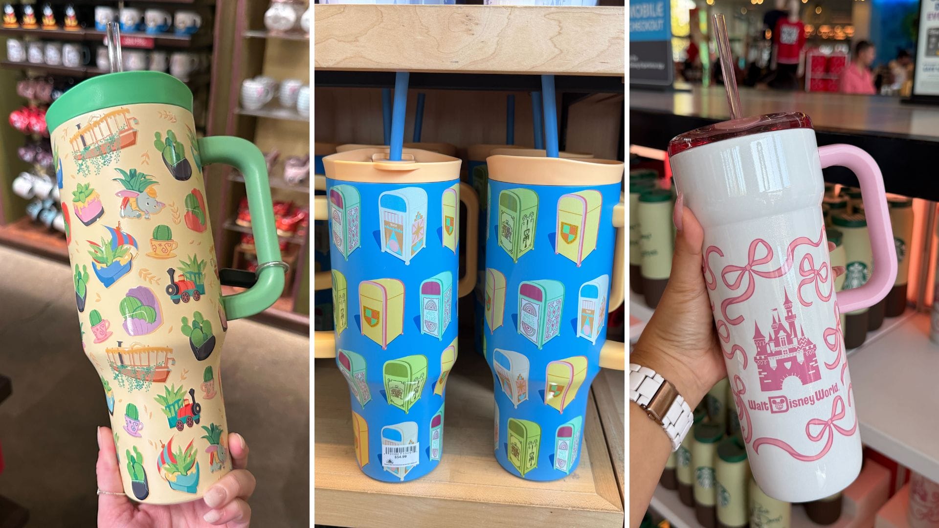 Tumblers Featuring Ride Vehicles, Garbage Cans, and More at Walt Disney World