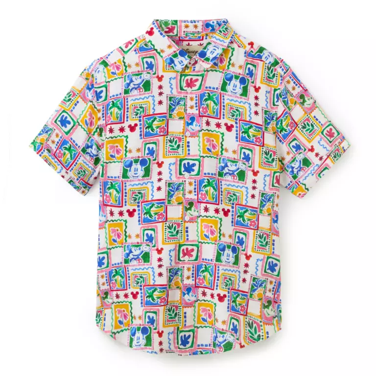 Mickey Mouse Tropical Watercolor Button Down Shirt for Men by RSVLTS – $ 86.00