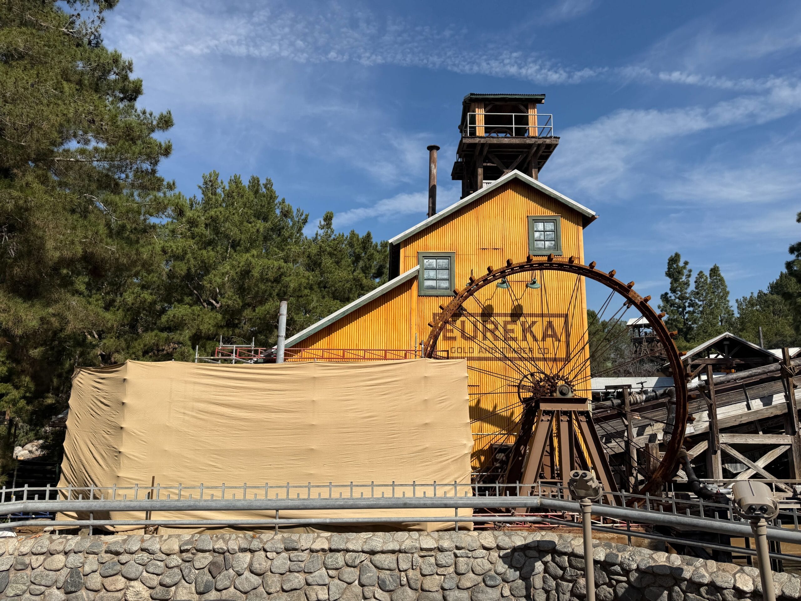 Bridge Painting at Grizzly River Run During Refurbishment at Disneyland Resort