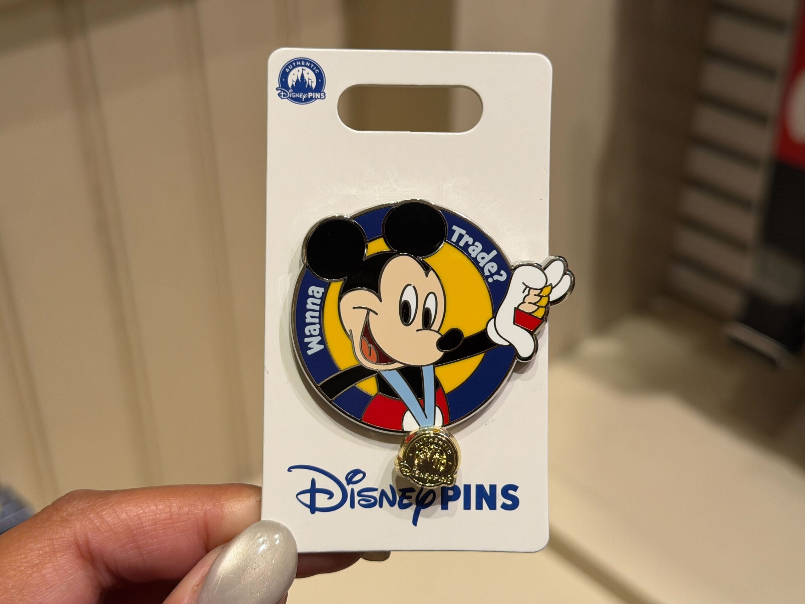 Mickey 'Wanna Trade?' Pin.