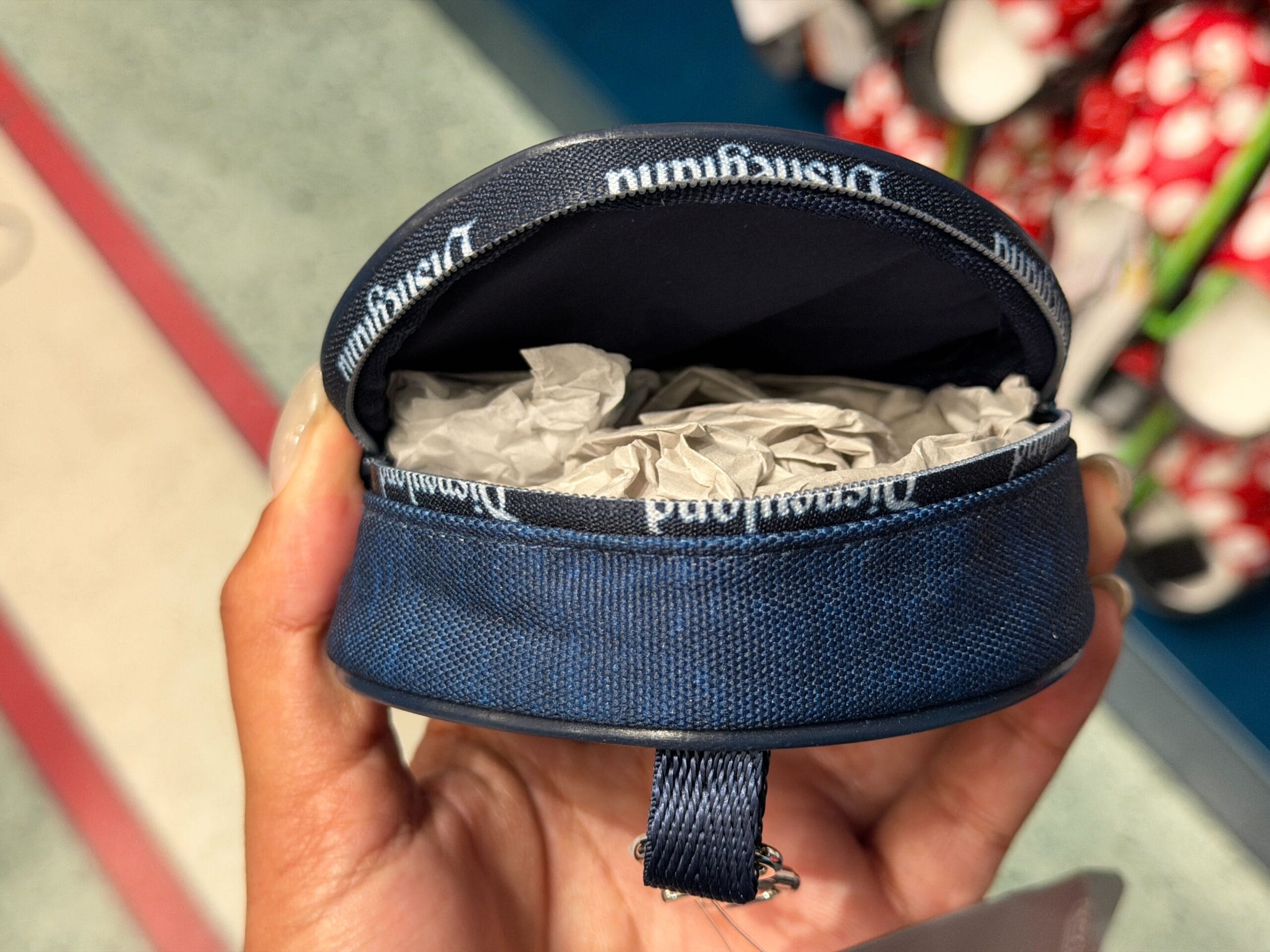 Inside of Mickey and Friends coin purse.