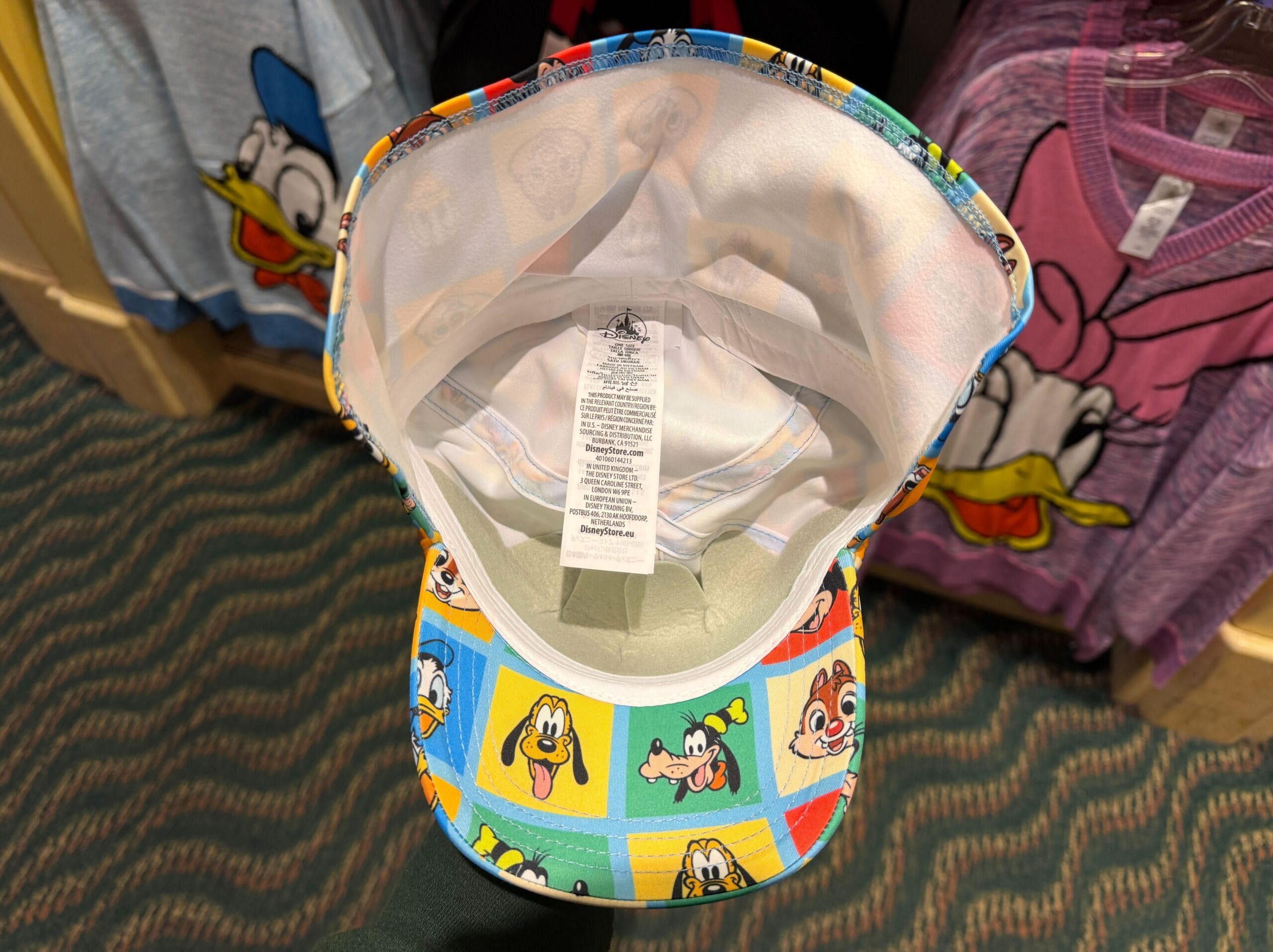 Inside of the Mickey and Friends hat.