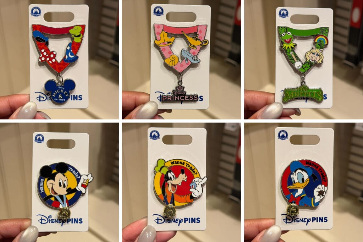 New pin trading-themed pins now available at the Disneyland Resort.