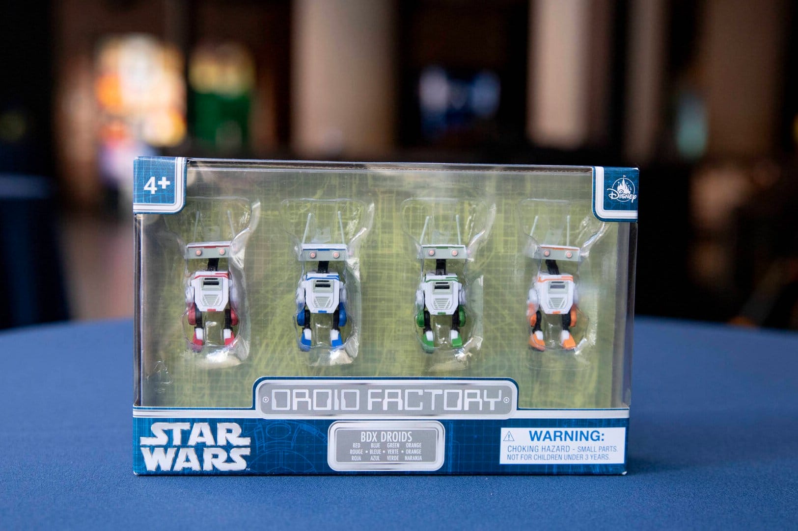 Box of four BDX Droid toys from the Star Wars Droid Factory line