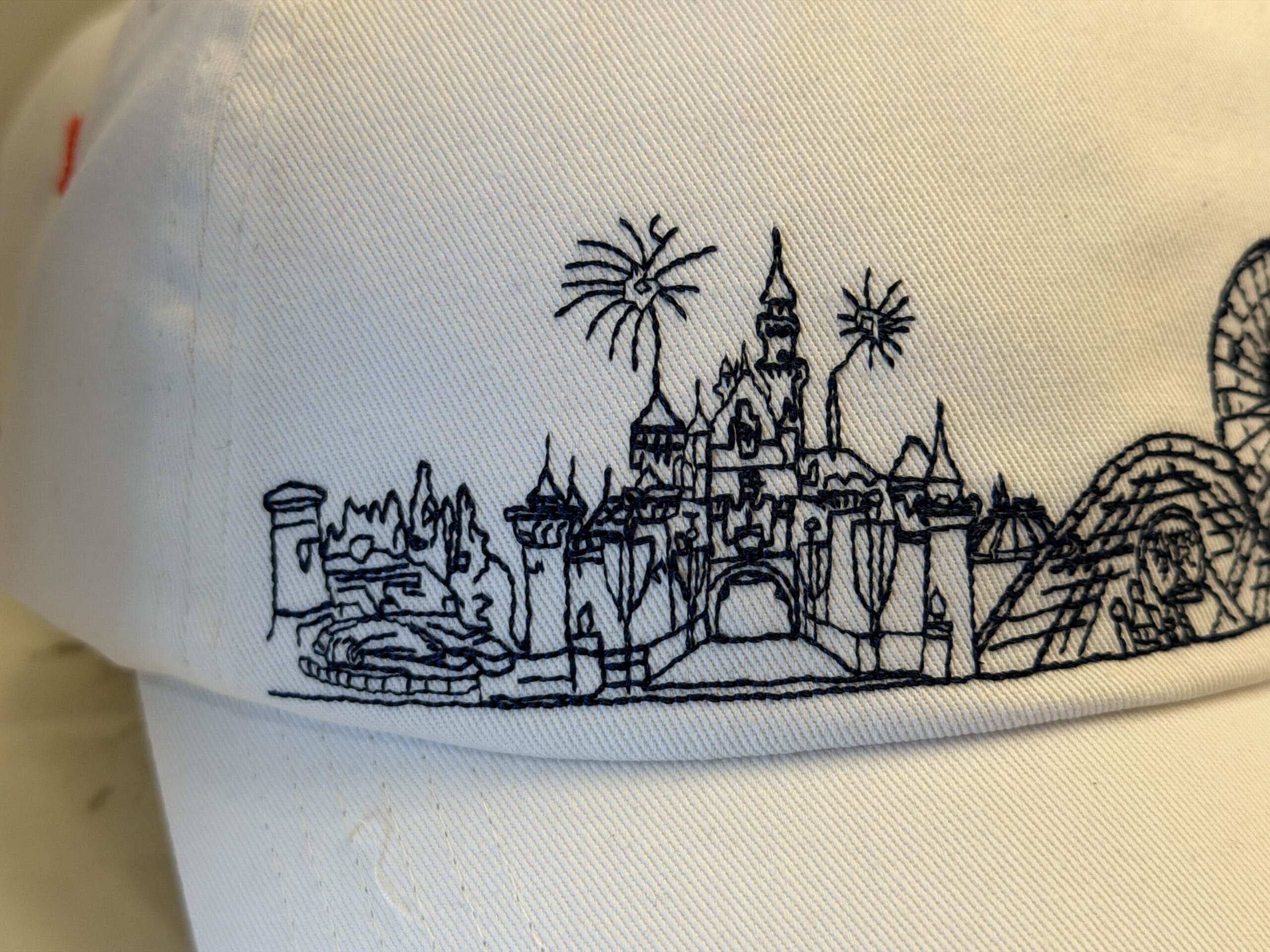 White Disneyland Icons Linework baseball cap